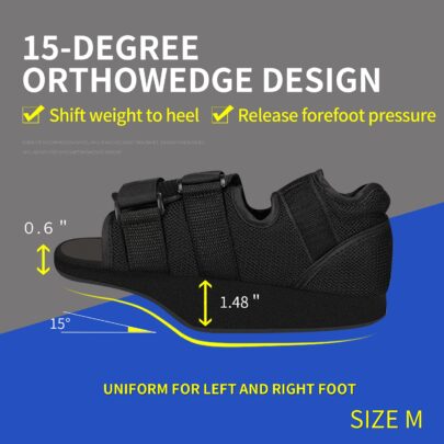 A 15-degree orthowedge FOREFOOT OFF-LOADING Post-Op Shoes for Foot Surgery