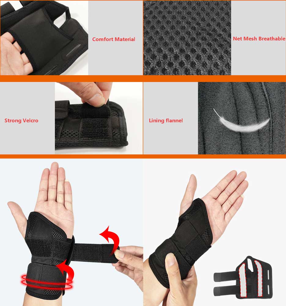 Carpal Tunnel Wrist Brace Night Support Splint Arm Stabilizer