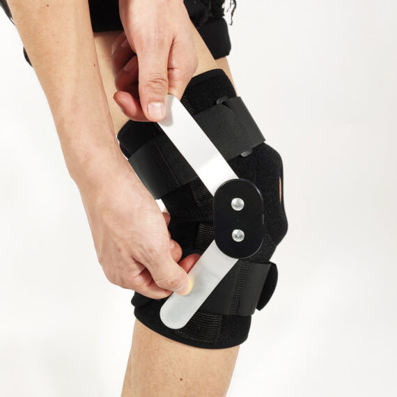 Open Patellar knee braces with two removable double aluminum stabilization hinge