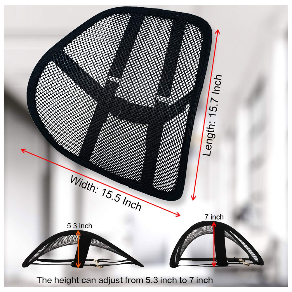 Lumbar Support, Car Back Support Mesh Double Layers Ergonomic